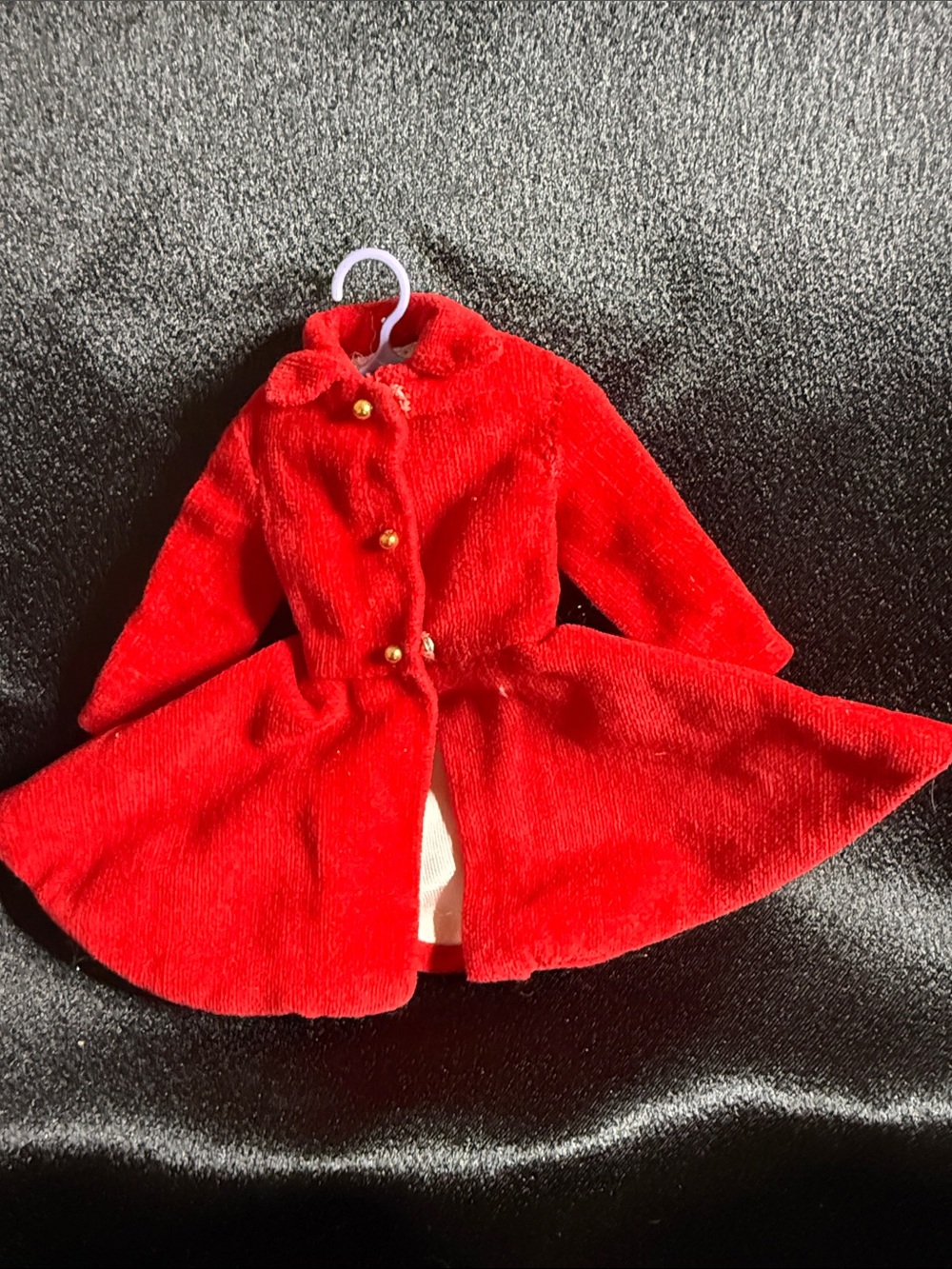 Vintage Skipper Doll Red Velvet Dress Coat #1906